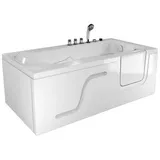 AcquaVapore Whirlpool-Badewanne Seniorenwanne mit Tür S17-TH-WP-L 150x75cm, (1-tlg) weiß