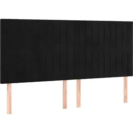 vidaXL LED Kopfteil Schwarz 180x5x118/128 cm Samt