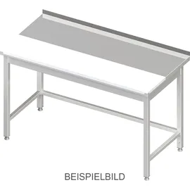 Stalgast Arbeitstisch ohne Grundboden, 1400x600x850 mm, mit vertiefter PE-Schneideplatte, ohne Aufkantung, verschweißt