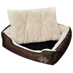 Warmes Hundebett mit Polsterkissen S