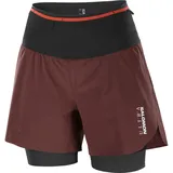 Salomon Damen S-Lab Ultra 2in1 Shorts (Größe XS, braun)