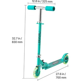 Vevor Scooter (2 Räder) für Kinder ab 3 Jahren, Cityroller Kinderroller mit leuchtenden Rädern & höhenverstellbarem Lenker & rutschfestem Deck & faltbarem Rahmen, Tretroller bis zu 50 kg, Grün