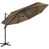 Sonnenschirm Mit Aluminium-mast 4-lagig Taupe 3x3 M
