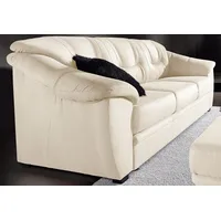 sit&more 3-Sitzer SIT & MORE "Safira", beige (creme), B:198cm H:90cm T:90cm, NaturLeder (in Sitz und Rücken, Korpus in passendem Kunstleder);Luxus-Microfaser;Luxus-Kunstleder;Primabelle-Microfaser, Sofas, inklusive komfortablem Federkern, wahlweise mit
