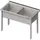 Stalgast Topfspüle mit zwei Becken, 1600x700x850 mm, 300 mm Beckenhöhe, mit Aufkantung, verschweißt