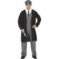 FIESTAS GUIRCA | Englischer Gangster Kostüm für Erwachsene (46-48/S) - Hemd, Weste, Jacke, Krawatte, Mütze und Hose - 20er Jahre Kostüme für Halloween, Karneval und Kostümpartys - Herren