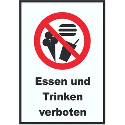 Essen und trinken verboten Schild A2 (420x594mm)