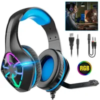 VSIUO Gaming Headset for PS4 PS5 PC Xbox Switch Gaming-Headset (Headset Mit Mikrofon Geräuschunterdrückung, 3D Surround Sound Headset) schwarz