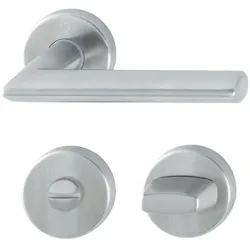 Hoppe Türdrücker Stockholm WC Rosette Edelstahl matt F69 Türgriff Türbeschlag