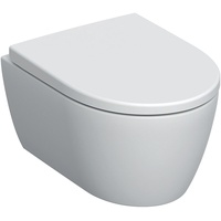 GEBERIT iCon Set Wand-WC Tiefspüler, verkürzte Ausladung, geschlossene Form, rimfree, mit WC-Sitz weiß
