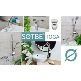 sotbe 3-Loch Badewannenarmatur mit Brausegriff Chrom
