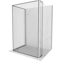 Mexen Kioto Duschtrennwand Walk-in 120 x 110 cm schwarz/weiß 800-120-110-221-20-70