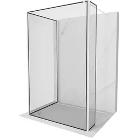 Mexen Kioto Duschtrennwand Walk-in 120 x 110 cm schwarz/weiß 800-120-110-221-20-70