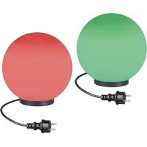 H4L RGB Kugelleuchten Kugellampe LED 2er Set Ø 20cm Garten Leuchte Aussenleuchte - Weiß
