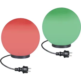 H4L RGB Kugelleuchten Kugellampe LED 2er Set Ø 20cm Garten Leuchte Aussenleuchte - Weiß