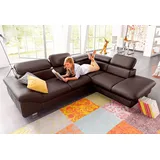 Cotta Ecksofa »Driver L-Form«, mit Kopfteilverstellung, wahlweise mit Bettfunktion & Bettkasten, braun
