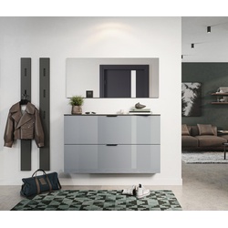 Tchibo - Schuhschrank »Valega« - 140x19x85cm - grau - Holz / Glas / Metall