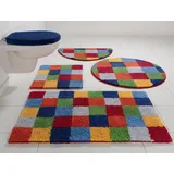 MY HOME Badematte »Kira, Badvorleger, Badezimmer Teppich, Kästchen«, beidseitig nutzbar-fußbodenheizungsgeeignet-strapazierfähig, bunt, Badteppich, Badematten auch als 2 teiliges Set erhältlich bunt