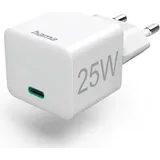 Hama Schnellladegerät USB-C PD/Qualcomm Mini-Ladegerät 25W weiß (201652)