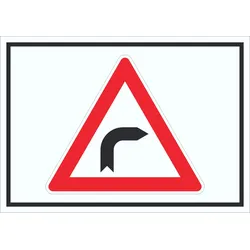 HB-Druck Schild Achtung Kurve rechts Symbol A6 Rückseite selbstklebend