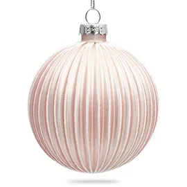 SIKORA Highlights 4er Set ausgefallene Christbaumkugeln aus Glas Rosa Farbe/Modell:Modell Helsinki rosa, Größe:8 cm
