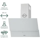 Dunstabzugshaube Kopffrei 60cm1000m3/h Abluft-Umluft  Gurari GCH 268 WH 6 Prime