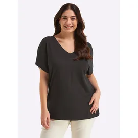 sheego Halbarmshirt in schwarz | Gr.: 52/54