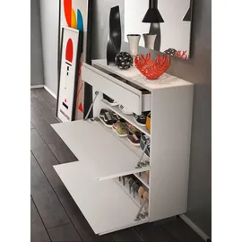 MODERANO Hängeschuhschrank 110 x 96 x 33 cm 2 Fächer, 1 Schublade weiß / weiß