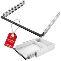SO-Tech SO-TECH® Auszug VarioSlide bis 200 kg, mit Verriegelung, einhändig bedienbar (Set), Vollauszug 120 cm Breite, 70 cm Tiefe, ohne Front schwarz schwarz 120 cm x 7.6 cm x 70 cm