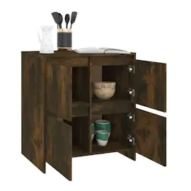 vidaXL Sideboard Räuchereiche 70x41x75 cm Holzwerkstoff