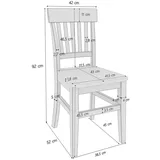 ERST-HOLZ Esszimmerstuhl Klassischer Holzstuhl Küchenstuhl robust Massivholzstuhl Doppelpack oder Einzelstuhl V-90.71-27