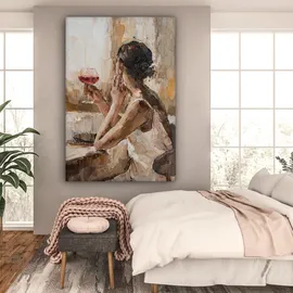 onlywow Leinwand Bilder Wein Deko Groß 90x140 cm