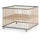 sämann – make a difference. Laufgitter, Grau, Natur, Holz, Echtholz,Buche, 100x74x100 cm, Babymöbel, Laufstall Baby