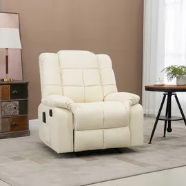 Homcom Massagesessel Fernsehsessel Kunstleder 94 x 99 x 99 cm Beige
