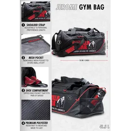 Gorilla Wear Jerome Gym Bag schwarz/rot