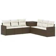 vidaXL Sofa Set 7 pcs Loungesofa braun/weiß
