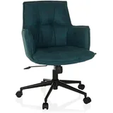 hjh living Homeoffice Stuhl gepolstert SOLAO Life Schreibtischstuhl Drehstuhl höhenverstellbar, Stoffbezug Dunkelblau