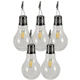 Dehner Solar-Glühbirnen, ca. Ø10/H17 cm, 5er-Set, transparent