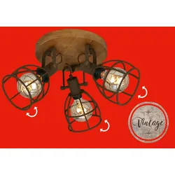 BRILONER LEUCHTEN LED Deckenspot "KORBO", braun (braun, holzfarbig), Lampen