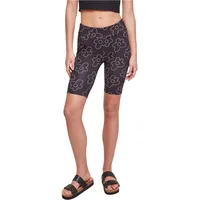 URBAN CLASSICS High Waist AOP Tech Cycle Shorts, blackflower, M