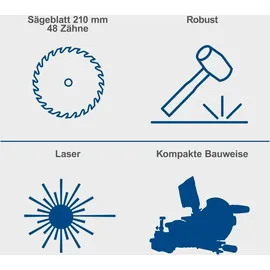 SCHEPPACH Kappsäge Gehrungssäge HM210L Laser geschl. Sägeblattschutz Hw-sägebl.