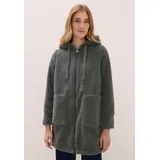 Cecil Damen, 1005388 Teddy Mantel mit Kapuze, pastel olive), XXL (46),