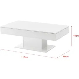 [en.casa] Lünen Weiß Holz 40 x 110 x 60 cm