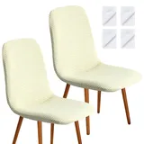 heavenlife 2 pcs Stuhlhussen Samt, MaisköRner Stuhlbezug, Stuhlüberzug Stretch, Universal Stuhlhussen Bezüge, Bezug Stuhl Abnehmbare für Esszimmer Wohnzimmer Hochzeit Deko (Beige)
