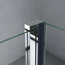 doporro Duschwand 50x200cm Walk-in mit 30cm Nebenteil, 10mm Duschabtrennung Bremen mit rundem Stabilisator, aus Echtglas Esg-sicherheitsglas Klarglas Inkl. Nanobeschichtung