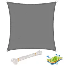 Woltu Sonnensegel Rechteck HDPE 300 x 300 cm Grau