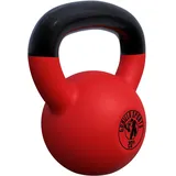 Gorilla Sports Kettlebell 20 kg rot, Gusseisen, Vinyl Beschichtung, Bodenschonend