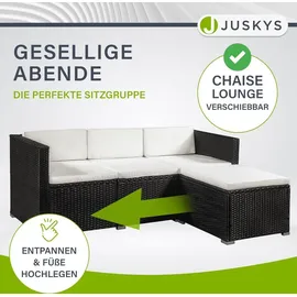 Juskys Punta Cana L Polyrattan Lounge schwarz/creme