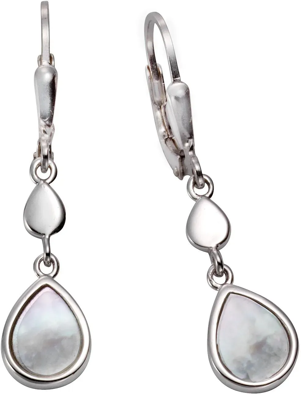 Paar Ohrhänger FIRETTI "Schmuck Geschenk Silber 925 Ohrschmuck Patentbrisur Tropfen Perlmutt", beige (silberfarben, perlmuttfarben), Ohrringe, Damen, Silber 925 (Sterlingsilber), mit Perlmutt