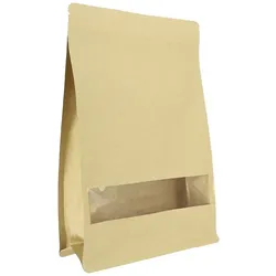MONOUSO - Papiertüten StandUp mit Fenster und Innenfolie 20+8x30cm (50 Stück)